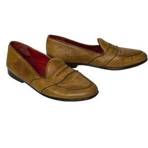 Maus & Hoffman Tan Leather Slip On Loafers Shoes‎ Mens 11